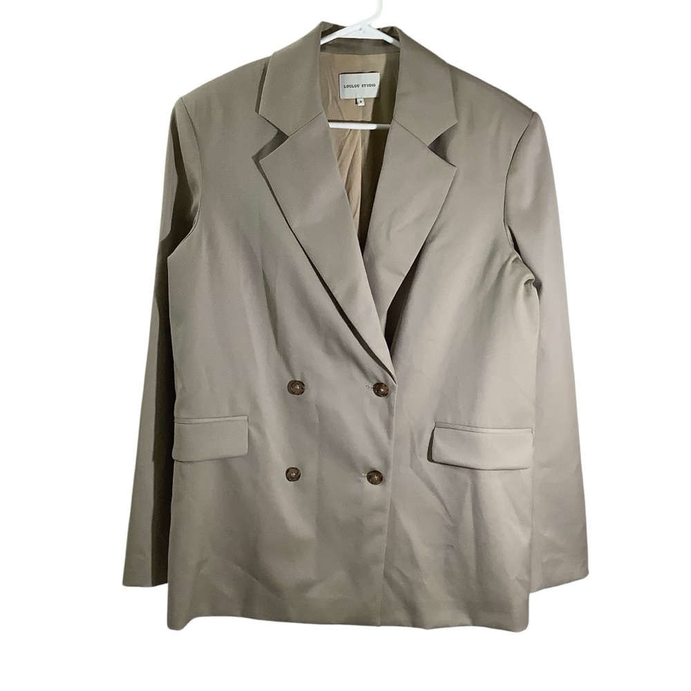 LouLou Studio Stone Donau Double-Breasted Blazer 100% Wool - Picture 3 of 11